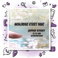 01 - Şeffaf Etiket Tasarla Dikdörtgen (5x2 cm)